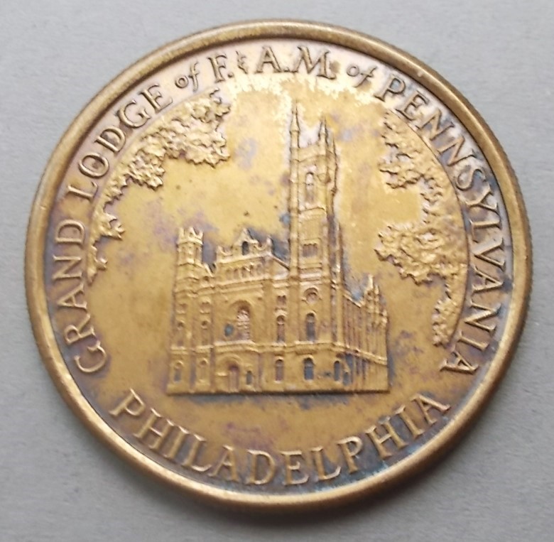 Masonic-Tokens,-Coins-And-Counter-Stamped-Pennies